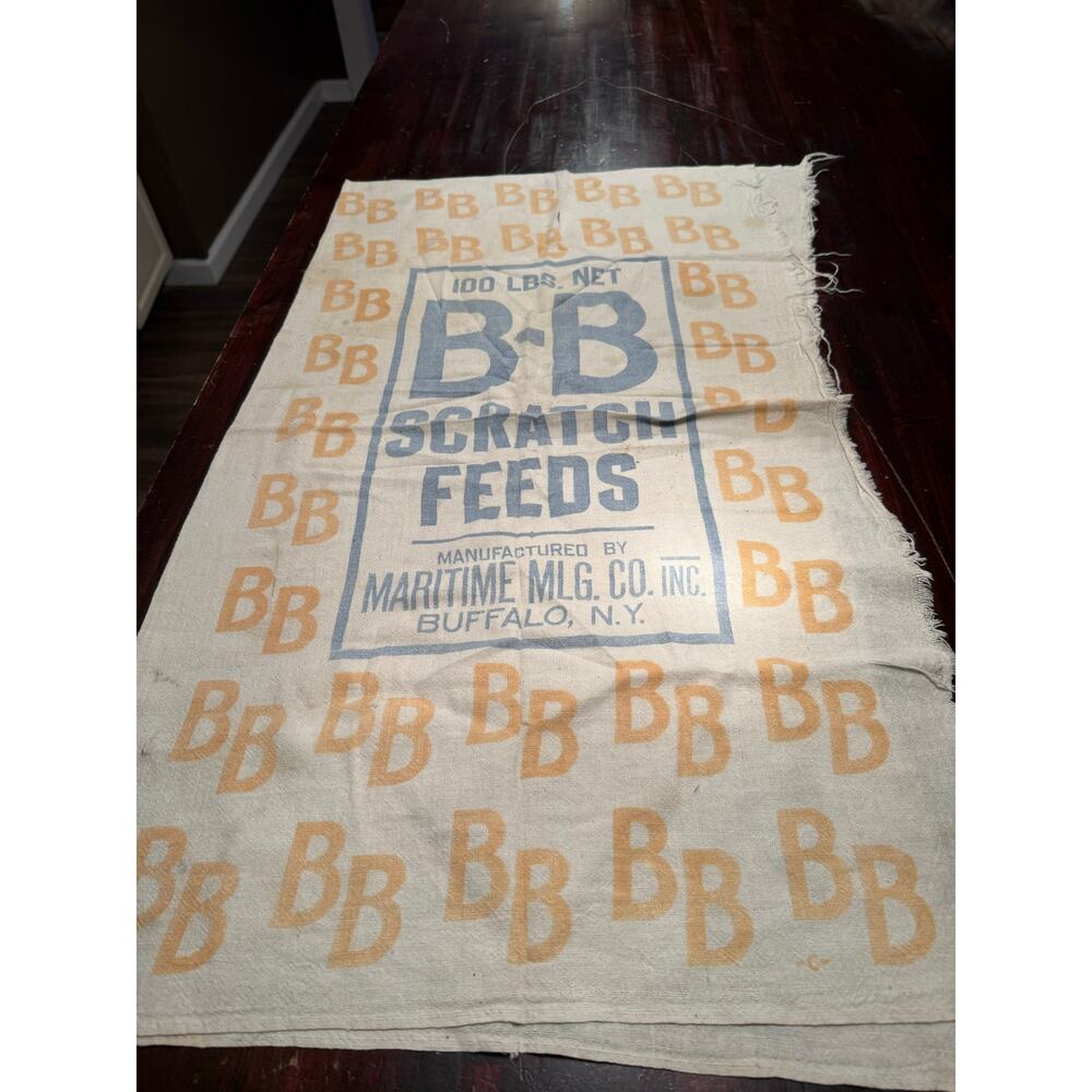 Vintage Maritime Milling Co. B-B Scratch Feeds Flour Sack Fabric – Buffalo, NY
